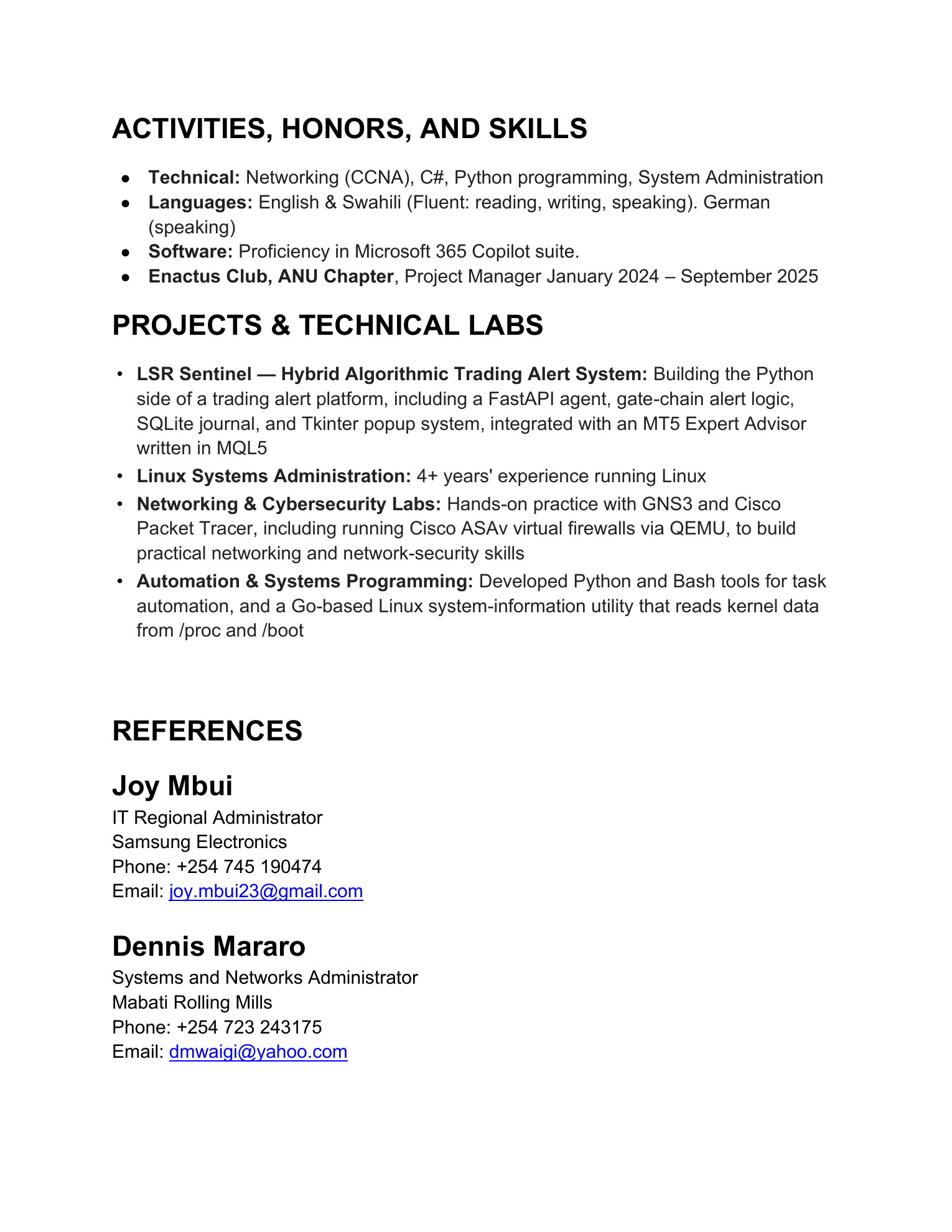 Brandon Nyakea resume — page 2